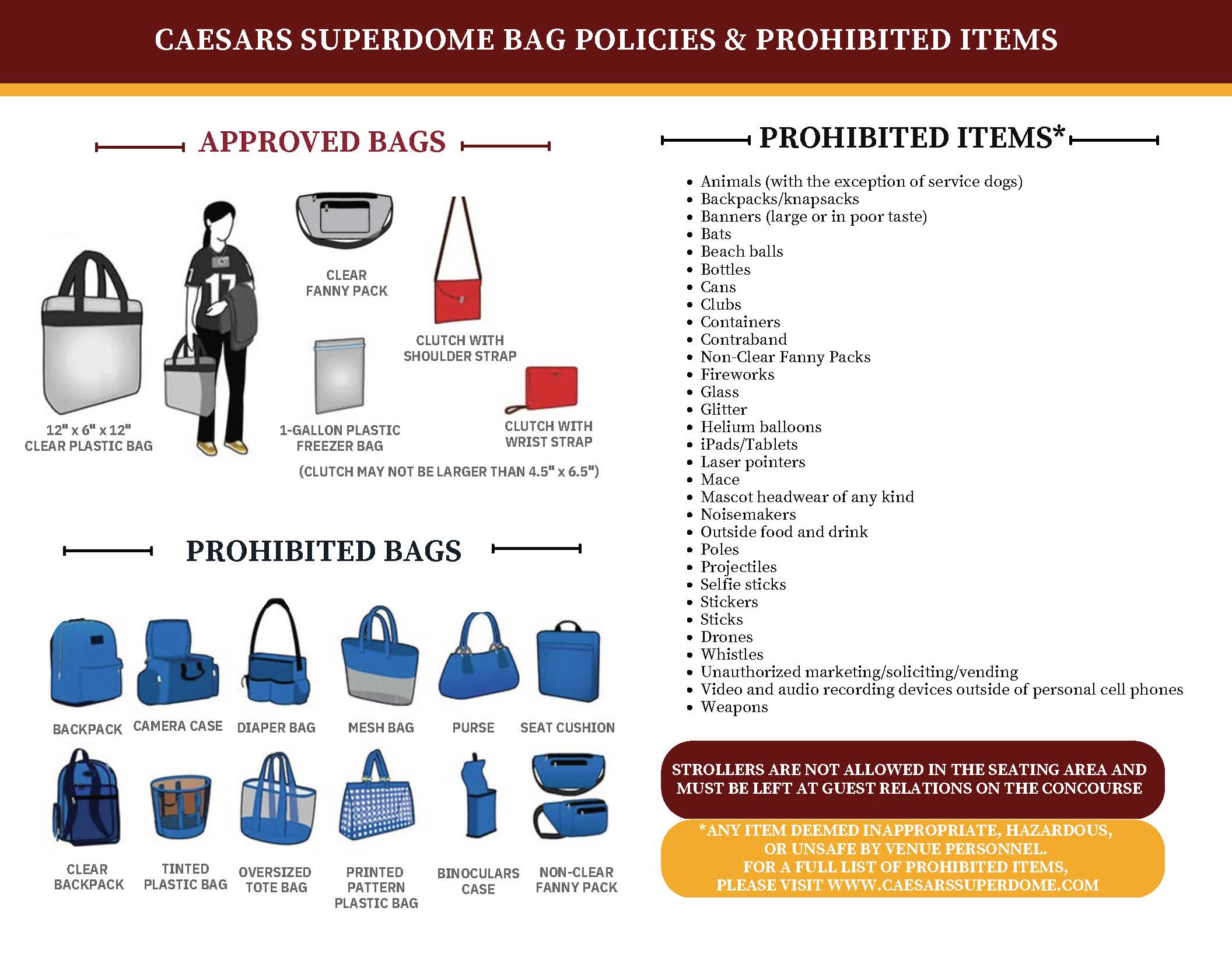 superdome bag policies